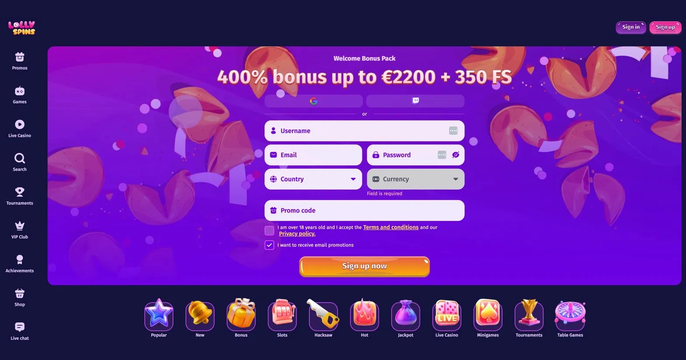 Lolly Spins Casino